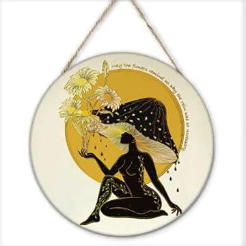 Allijune Connected Psychedelic Art Print, Mushroom Decor, Mental Health Art, Hippie Decor,Fungi Woma...