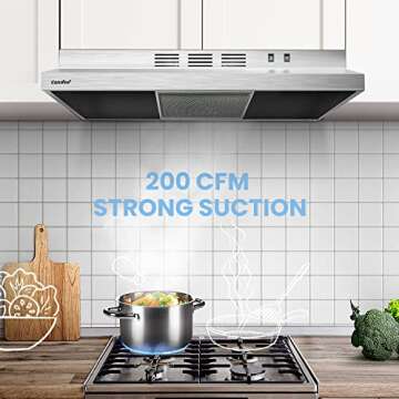 Comfee' CVU30W2AST 30 Inch Ducted Ductless Vent Durable Stainless Steel Kitchen Reusable Filter, 200...