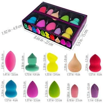 SHANY Blender Makeup Sponge Set for Flawless Application - 10 Pcs