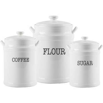 MosJos White Canisters – Stylish Kitchen Storage Set