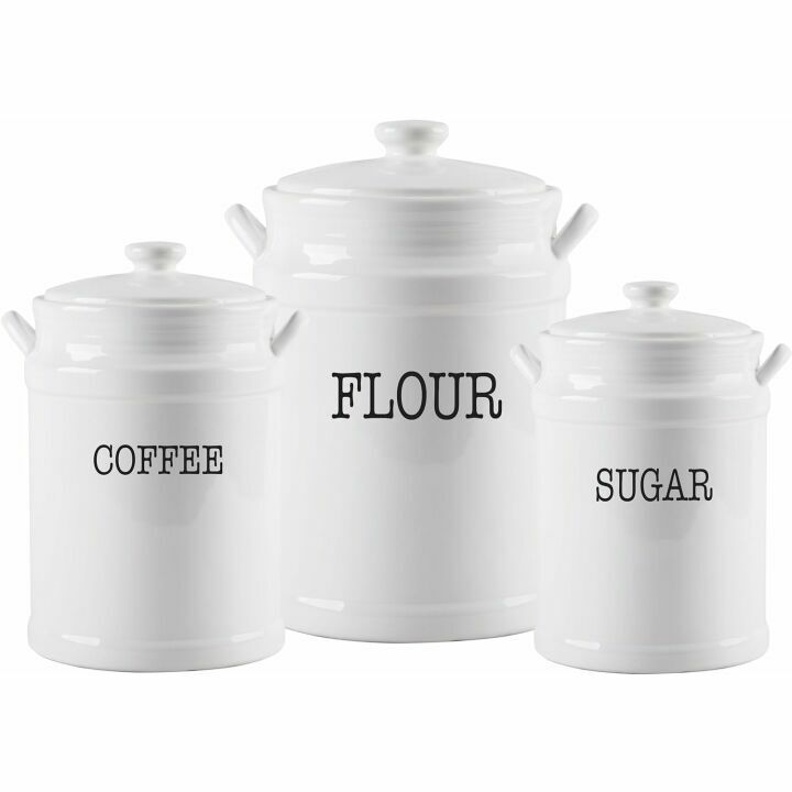 MosJos White Canisters – Stylish Kitchen Storage Set