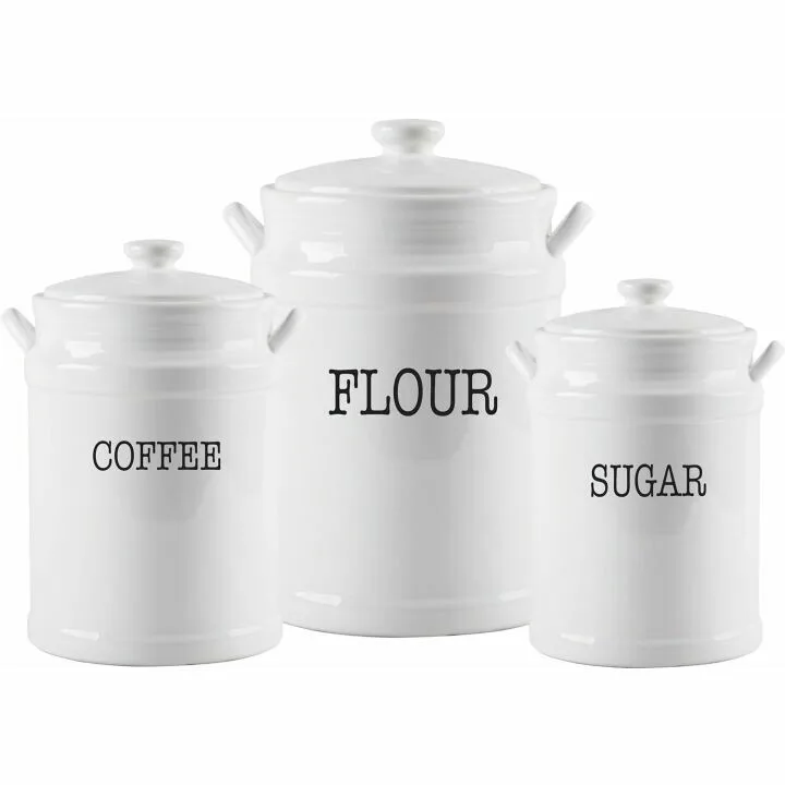 MosJos White Canisters – Stylish Kitchen Storage Set