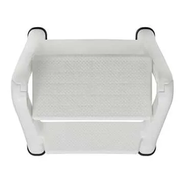 Rubbermaid EZ Step Folding Stool, 2-Step, White