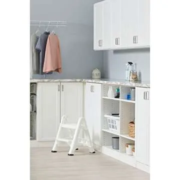 Rubbermaid EZ Step Folding Stool, 2-Step, White
