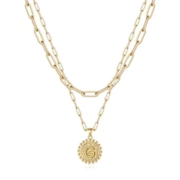 Yoosteel Gold Initial Necklaces for Women - Personalized 14K Gold Plated Layering Chain