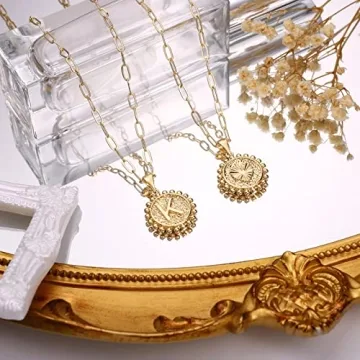 Yoosteel 14K Gold Plated Initial Necklace for Women - Personalized Gift