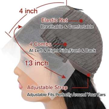 LAPONDAI Lace Front Wigs Human Hair Body Wave 13x4 HD Lace Frontal Wig Pre Plucked with Baby Hair Gluless Wigs Human Hair for Black Women 150% Denisty Natural Color (18Inch)