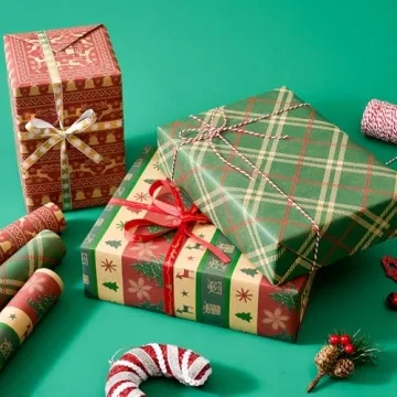 Vintage Christmas Wrapping Paper Mini Rolls for Gifting