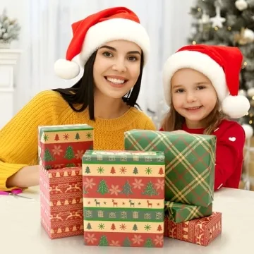 Vintage Christmas Wrapping Paper Mini Rolls for Gifting