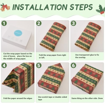 Vintage Christmas Wrapping Paper Mini Rolls for Gifting