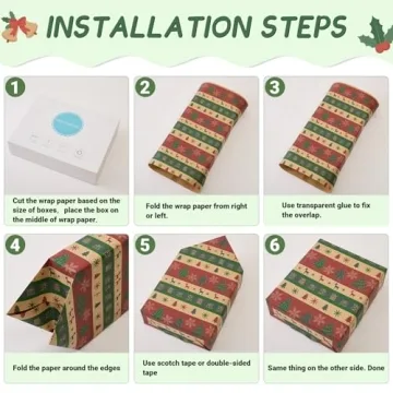 Vintage Christmas Wrapping Paper Mini Rolls for Gifting