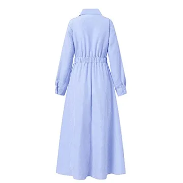 Ladyful Striped Shirt Dress for Women Casual Elegant Style