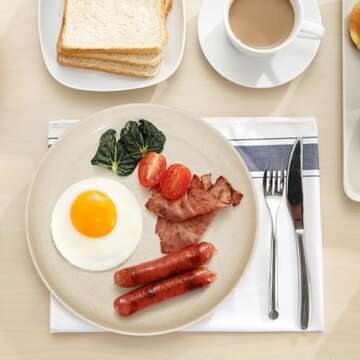 SHECIPIN Wheat Straw Plates，9 inches Plastic Plates Set of 12, Lightweight Wheat Straw Plates, for Children & Adult Plastic Plates Reusable, No BPAs and No Chemical Dyes (Beige)