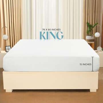 Utopia Bedding King Fitted Sheet - Bottom Sheet - Deep Pocket - Comfy Microfiber - Easy Care -1 Fitt...