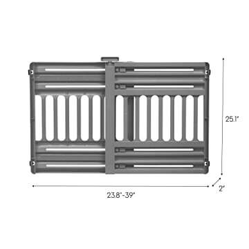 IRIS USA 24"- 39" Dog Gate, Plastic Pet Gate Indoor, Expandable, Portable Dog Gate for Doorways, 25"...