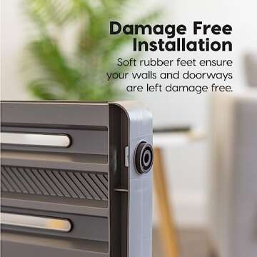 IRIS USA 24"- 39" Dog Gate, Plastic Pet Gate Indoor, Expandable, Portable Dog Gate for Doorways, 25" H, Gray