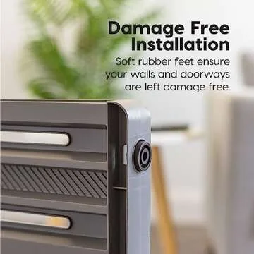 IRIS USA 24"- 39" Dog Gate, Plastic Pet Gate Indoor, Expandable, Portable Dog Gate for Doorways, 25" H, Gray