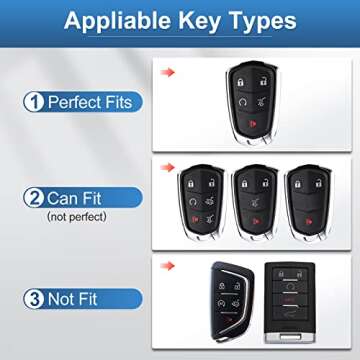 RUABIBAN Key Fob Cover Compatible with Cadillac, Soft TPU Key Case Protection Shell Fit for Cadillac...