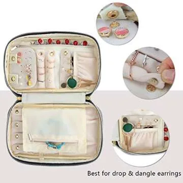 Teamoy Travel Jewelry Case, Jewelry Storage Organizer for Necklaces, Earrings, Bracelets, Rings, Brooches and More, Medium, Gray-(Bag Only)