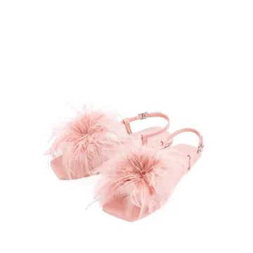 JW PEI Women's Fluffy Flats Sandals - Unique Vegan Comfort