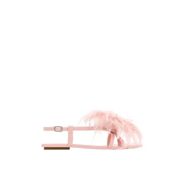 JW PEI Women's Fluffy Flats Sandals - Unique Vegan Comfort