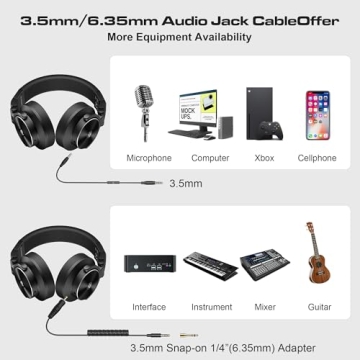 PUPGSIS Wired Over Ear Headphones for Studio Sound