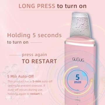 GUGUG Skin Scrubber Face Spatula Skin Spatula Pore Cleaner Blackhead Remover Tools for Facial Deep Cleansing-4 Modes, Pink
