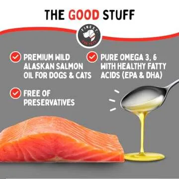 Pure Wild Alaskan Salmon Oil for Dogs & Cats - Omega 3 Skin & Coat Fish Oil Supplement, Supports Itching, Joint Pain, Dry Skin, Immune & Heart Health (16 oz)