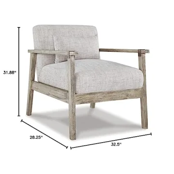 Chic Casual Upholstered Accent Chair with Lumbar Pillow