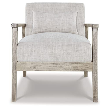 Chic Casual Upholstered Accent Chair with Lumbar Pillow