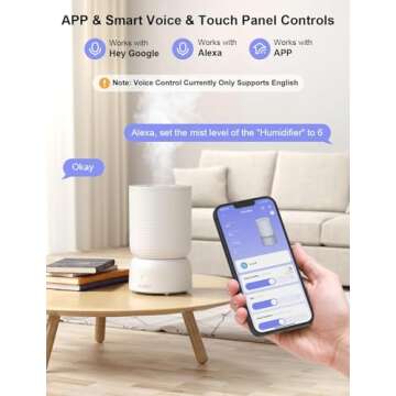 CLEVAST Smart Humidifiers for Bedroom, Top Fill 3L Cool Mist Quiet Ultrasonic Humidifier with Essential Oil Diffuser, Humidity Control, Wi-Fi Air Humidifier for Baby, Work with Alexa (UPGRADE)