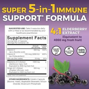 Viva Naturals Elderberry with Vitamin C and Zinc Supplement