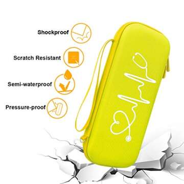 BOVKE Hard Stethoscope Case for 3M Littmann and More - Stylish Protection in Lemon Yellow