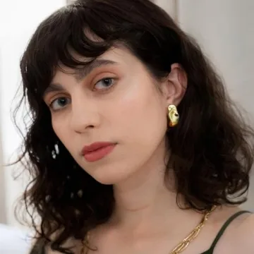 Trendy Chunky Gold Geometric Earrings Handmade Jewelry