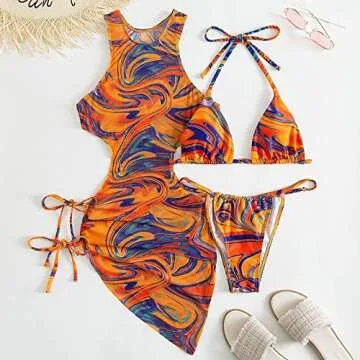 Vibrant 3 Piece Swimwear Set for Women - Summer Ready!