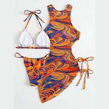 Vibrant 3 Piece Swimwear Set for Women - Summer Ready!