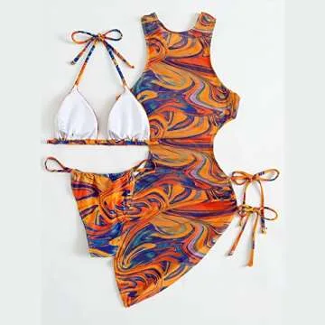 Vibrant 3 Piece Swimwear Set for Women - Summer Ready!