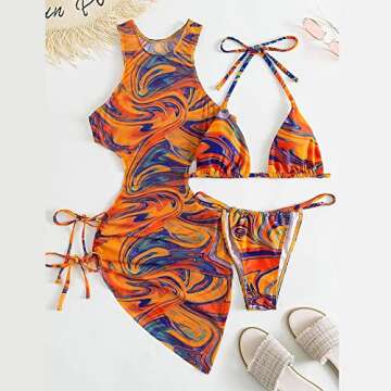 Vibrant 3 Piece Swimwear Set for Women - Summer Ready!