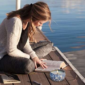 LA JOLIE MUSE Citronella Candles Outdoor - Natural Soy Wax Scented Candle Indoor Gift Set of 3, 6.5 X 3 oz