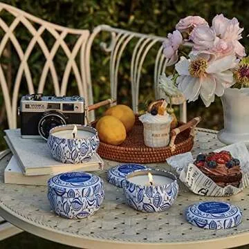 LA JOLIE MUSE Citronella Candles Outdoor - Natural Soy Wax Scented Candle Indoor Gift Set of 3, 6.5 X 3 oz