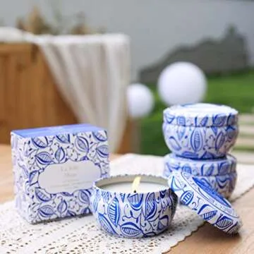 LA JOLIE MUSE Citronella Candles Outdoor - Natural Soy Wax Scented Candle Indoor Gift Set of 3, 6.5 X 3 oz