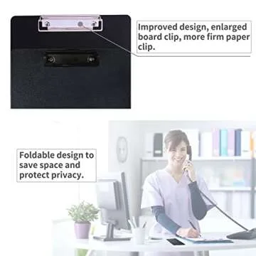 BEKAclub 2Packs Nursing Clipboard Foldable-Nurse Clipboard-Foldable Clipboard-Folding Clipboard-Clipboard Folder-Medical Clipboard-Pocket Size-6Medical Cheat Sheet-Fits for Medical Staff-Plastic-Black