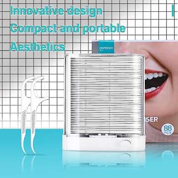 Holy Rose Dental Floss Picks Dispenser - 2 Boxes of Unflavored Flosser Toothpicks (176 Total Count) ...