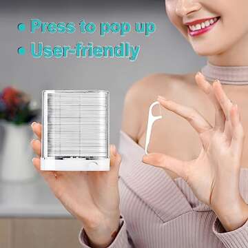 Holy Rose Dental Floss Picks Dispenser - 2 Boxes of Unflavored Flosser Toothpicks (176 Total Count) in Clear Cases for Adults - Hygienic Oral Care Solution for Clean Teeth.