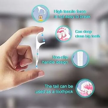 Holy Rose Dental Floss Picks Dispenser - 176 Count Flossing Solution