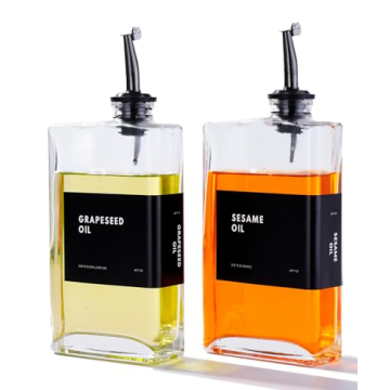 Premium Black Olive Oil Dispenser Set - Drip-Free, Elegant Kitchen Essential