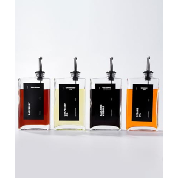 Elegant Black Olive Oil Dispenser Set for Kitchen Drip-Free