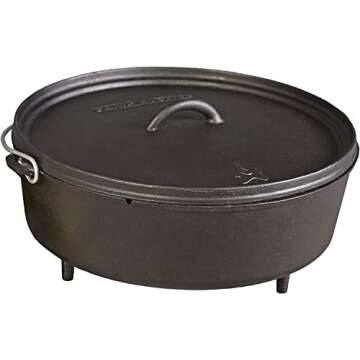 Camp Chef Classic 14 Dutch Oven - Cast Iron Dutch Oven Pot with Lid for Indoor & Outdoor Cooking - 1...