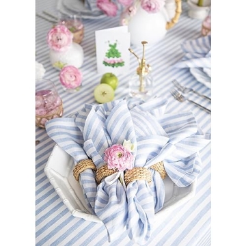 Elegant Striped Linen Napkins Set for Every Occasion