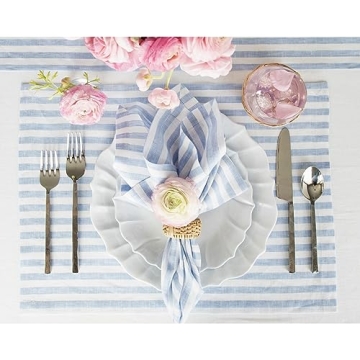 Elegant Striped Linen Napkins Set for Every Occasion